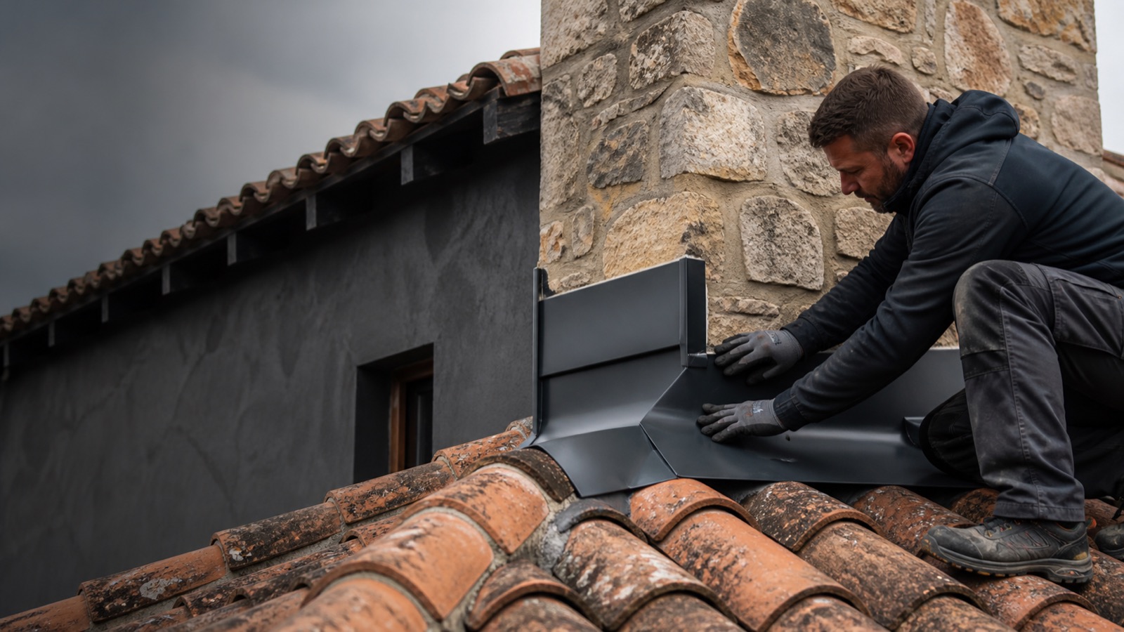 Instalación de remate impermeable en una cubierta